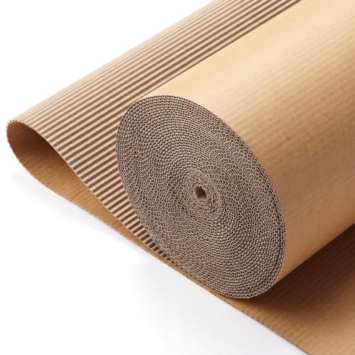 MotiMind Corrugated Cardboard Roll, 17 x 600 Inch Single Face Cushioned - color: Brown, size: 17 x 600 Inches