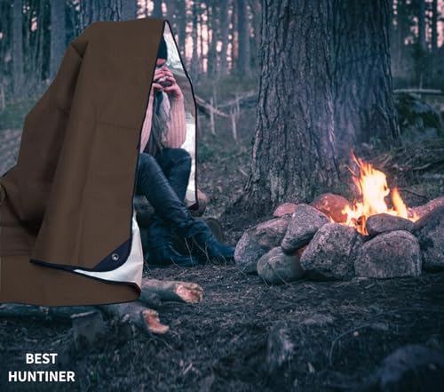 Heavy Duty Survival Blanket -Multifunctional Reflective Tarp Thermal Blanket - 60" x 83" Waterproof Sandproof for Camping Hiking Outdoors Multifunctional Emergency Blanket… - color: Brown