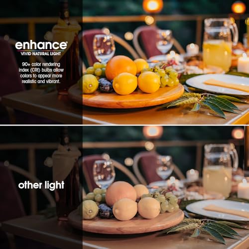 Feit Electric Enchance A19 LED Light Bulbs, 8.8W (60W Equivalent), 3000K Bright White, Dimmable, 90+ CRI, E26 Base, 17,000-Hour Lifetime, Residential or Commercial Bulb, A1960/930CA/FIL/4, 4-Pack