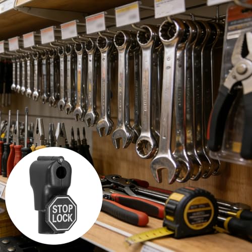 Peg Hook Locks PC Magnet Anti-Theft Pegboard 6mm Black 20Pcs - color: Black, size: 6mm