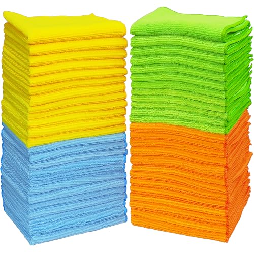 Simple Houseware 12" x 16" Microfiber Cleaning Cloth 50 Pack, 4 Colors - size: 50-Pack