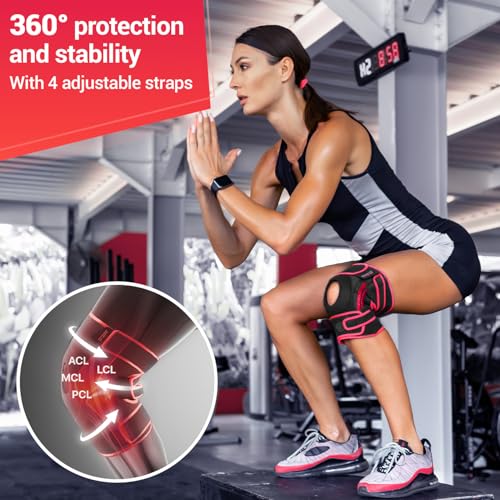 DR. BRACE ELITE Knee Brace with Side Stabilizers & Patella Gel Pads - color: Sunrise, size: Medium