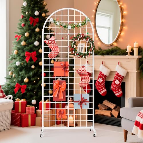 VGMiu Grid Wall Panel 2' x 5.2' FT Metal Grid Display Stand 1PCS White - color: White, size: 5.2 ft