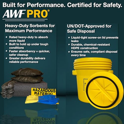 AWF PRO 20 Gallon Universal Spill Kit, 59 Pieces - size: Universal Spill Kit