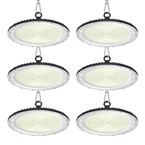 UFO LED High Bay Light:500W 50000LM LED Shop Light 6000-6500K Bay Lighting IP65 Waterproof for Barn/Garage/Commercial Warehouse(6 Pack) - color: 6 Pack, size: 500W