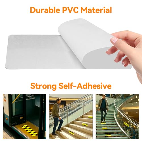 5 Pack Watch Your Step Sign, Watch Your Step Stickers with Strong Self-Adhesive, Caution Floor Decals Yellow Black Safety Labels for Stairs, Steps, Trip Hazard Areas – Durable & Non-Slip