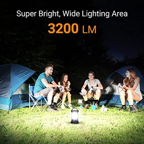Camping Lantern, 3200LM LED Lanterns for Power Outages, 4600mAh Phone Charger & Rechargeable Lantern, 5 Light Modes Camping Lights & Lanterns for Hurricane/Emergency, CT CAPETRONIX Camping Accessories - color: Navy Blue