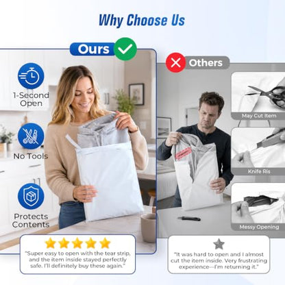 Fuxury Poly Mailers 12x15.5 50PC Shipping Bags for Small Business White - color: White, size: 12x15.5" 50pcs (Upgraded Version)