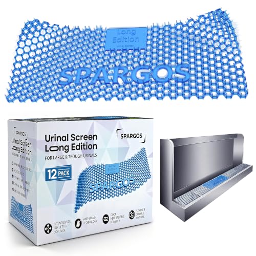 Spargos Trough Urinal Screen, 12 Pack Ocean Breeze Anti-Splash