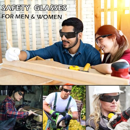 OXG Work Safety Glasses for Men Women, ANSI Z87.1 UV Protection - color: Grey