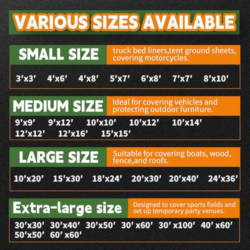 RAINDEWAY 6x8 Feet(2 Pack) Tarps Heavy Duty Waterproof,10Mil Tarp Cover - color: Silver/Brown, size: 6x8 Feet (2 Pack)-Finished size