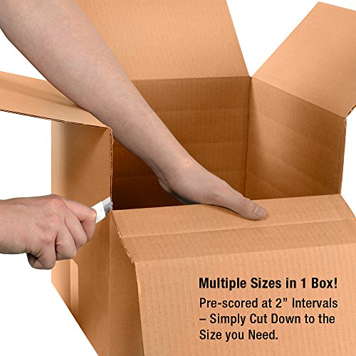 Boxes Fast 30" x 24" x 24" Heavy-Duty Multi-Depth Cardboard Shipping Boxes, BFMDHD302424, Pre-Scored, Single Wall Corrugated, Kraft (Pack of 10)