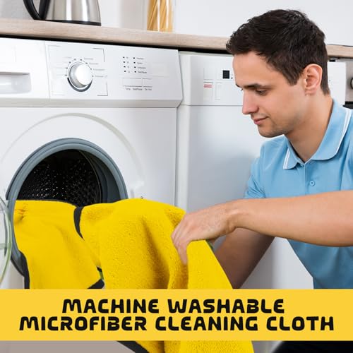 Tallew 50 Pcs 16"x16" Yellow Microfiber Towels for Cars Drying Polishing - color: Yellow, size: about 16 x 16 inches