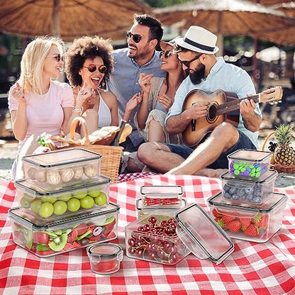 52 PCS Large Food Storage Containers with Lids Airtight, BPA-Free Leakproof Plastic Meal Prep Containers Reusable,Microwave & Dishwasher & Freezer Safe,Includes Labels & Pen - color: Black 26 Pack