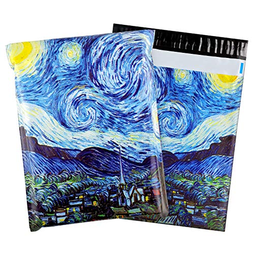 10X13 (100 Pack) Poly Mailer Envelope Plastic Custom Mailing & Shipping Bags - Self Seal (Starry Night) - color: Starry Night