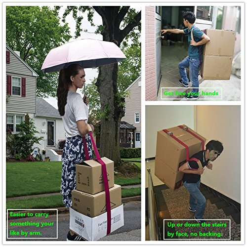 Furniture & Appliances Lifting and Moving Straps for One Person - Heavy Duty Lashing Straps Up to 600lbs - Ergonomic Adjustable Length Grip - Good Helper to Mover Russet
