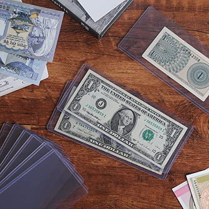 Uncle Paul 60PCS Banknote Holders Top-Load Currency Money Sleeves for Bills - color: 60 Pieces
