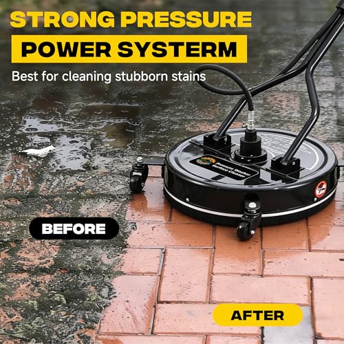 PWACCS 20" Pressure Washer Surface Cleaner with 4 Wheels and Dual Handle - size: 20 Inch