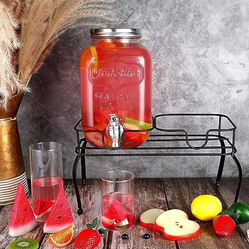 Blulu 1 Gallon Metal Black Drink Beverage Dispenser with 2 Compartments - color: Black, size: 2 Compartments, 1 Gallons
