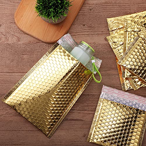 Outus 50 Pcs Bubble Mailers 3 Sizes, Bubble Shipping Envelopes, Gold - color: Gold