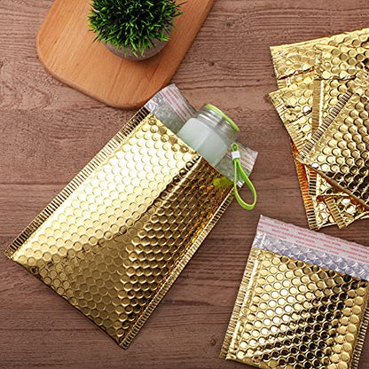 Outus 50 Pcs Bubble Mailers 3 Sizes, Bubble Shipping Envelopes, Gold - color: Gold