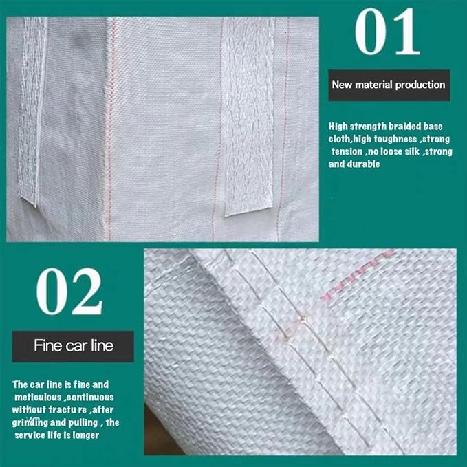 FIBC Bulk Bags 2 Pack 35 x 35 x 43 in 2200 lb Woven Polypropylene