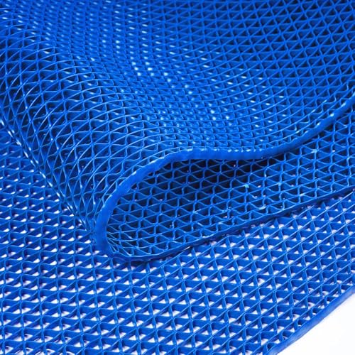 WochiTV Non Slip Drainage Mats PVC Pool Floor Mat 0.23'' Thick Outdoor Indoor Parking Space Mat for Bathroom Garage Basement Backyard Commercial Kitchen 3x10Ft Blue - color: Blue, size: 3 x 10 ft