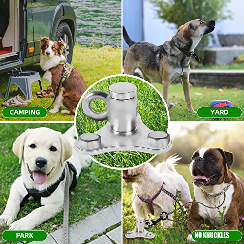 iklekione Dog Tie Out Stake, 304 Stainless Steel Outdoor Anti-Rust Dog Run