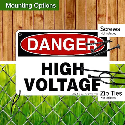 Danger High Voltage Sign, 7x10 Inches, Rust Free .040 Aluminum, Fade - size: 7x10 - Aluminum