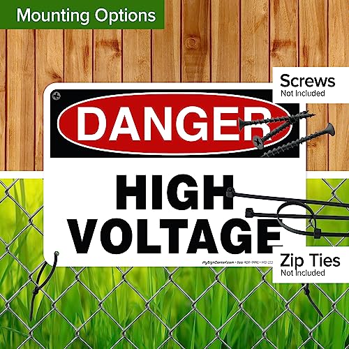 Danger High Voltage Sign, 10x14 Inches, Rust Free .040 Aluminum, Fade - size: 10x14