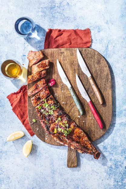 Arcos Table Knives - Steak Knife Table Knife - Blade Nitrum Stainless Steel 4" - Cut meat effortlessly thanks to its pearly edge - Powerful serrated blade - Handle Pack Wood Brown color