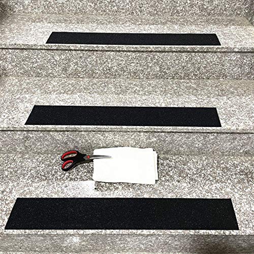 COSIMIXO 4" x 35Ft Heavy Duty Anti Slip Tape,Best 80grit Friction,Grip,Abrasive for Stairs Outdoor/Indoor Waterproof Grip Tape Safety Non Skid Tread Staircases Anti-Slip Traction Tape Black - size: 4" x 35Ft
