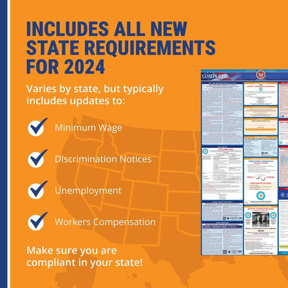 Labor Law Poster Virginia 2027, State, Federal Workplace Notices 26 x 39.5 - style: Laminated