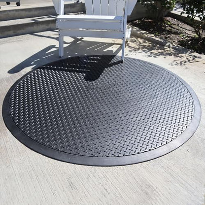 Rubber-Cal Circular Rubber Mat - 48” Diameter - size: 48"L x 48"W x 0.4"Th