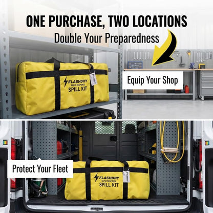 FlashDry Portable Universal Spill Kit Bag- Hazardous Clean Up Kit - Single - size: Single, style: No Absorbent