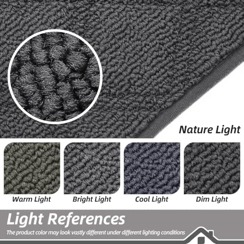 BEQHAUSE Dirt Trapper Door Mat 32" x 48" Non-Slip Washable, Dark Grey - color: Dark Grey, size: 32" X 48" (Rectangular)