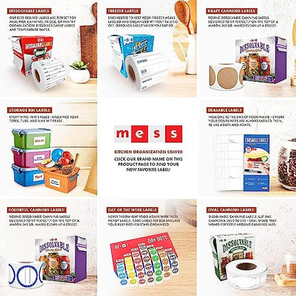 Dissolvable Food Labels 1x3 in 200/Roll - Removable Freezer Jar Stickers - size: 1x3"