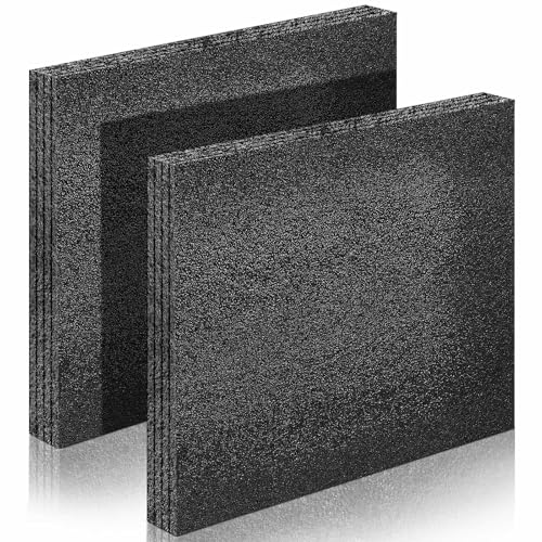 Hoolerry 2 Pcs Polyethylene Foam Block, 12" X 10" X 1.5", Black - size: 12" X 10" X 1.5"