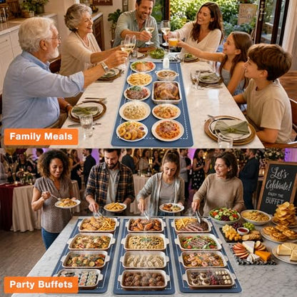 FYY Extra Long Warming Mat for Food, Rapid and Full Surface Heating Navy - color: Navy, size: XXX Large Size: 45"x15"