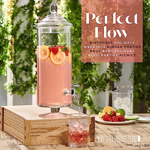 Fifth Avenue Glass Beverage Drink Dispenser Clear Provence w/Spigot - 1 Gal - color: Provence