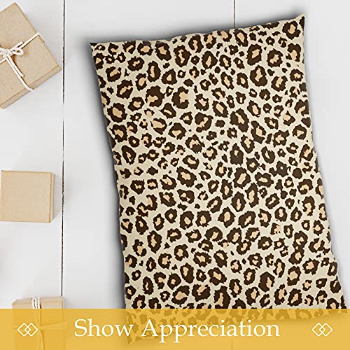 PAKABOO Poly Mailer Shipping Bags 10x13 Inch, 100 Pack, Non-Padded Envelopes with Tamper Proof Self-Seal, Leopard Brown Print Packaging - color: Leopard Brown, size: 10 x 13 inch