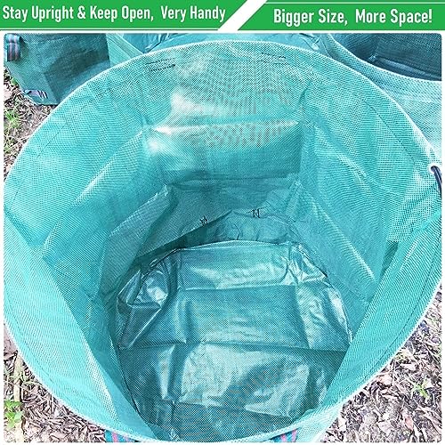 Professional 2-Pack 137 Gallon Lawn Garden Bags Large (D34,H34 inch) Yard Waste Bags with Gardening Gloves, Big Leaf Bag,Yard Debris,Waste Container,Lawn Trash Bin,Grass Clippings,Weeds Bags 4 Handles - size: 1 Count (Pack of 2)