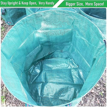 Professional 2-Pack 137 Gallon Lawn Garden Bags Large (D34,H34 inch) Yard Waste Bags with Gardening Gloves, Big Leaf Bag,Yard Debris,Waste Container,Lawn Trash Bin,Grass Clippings,Weeds Bags 4 Handles - size: 1 Count (Pack of 2)