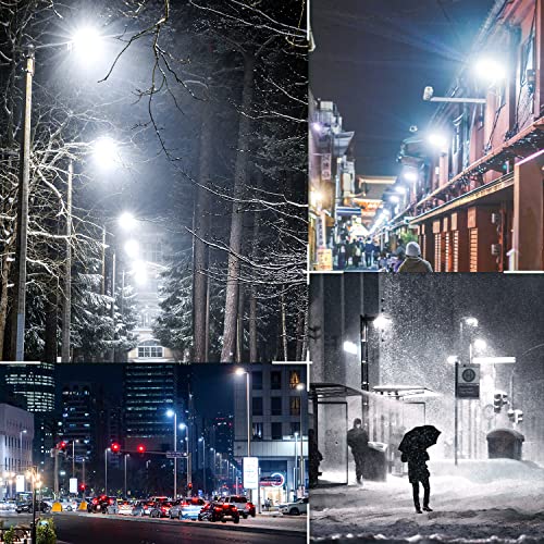 LED Parking Lot Lights 100W Shoebox Street Pole Lighting Fixture 5000K - color: 100W + (100-277V 5000K), size: Yoke Mount Bracket