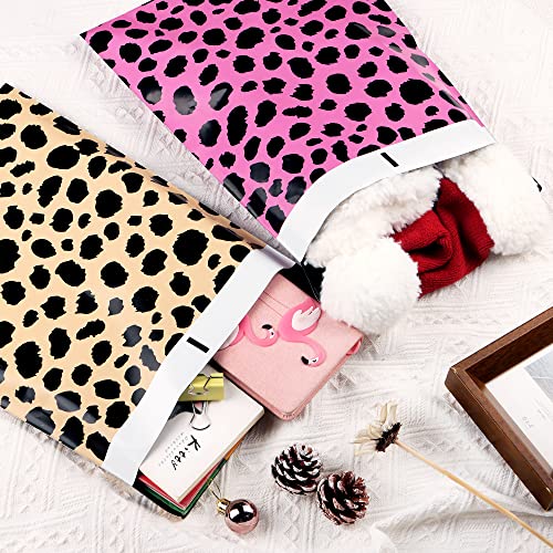 10x13 Inch Poly Mailers, 4 Colors Leopard Mix, 100 Pack Self Sealing - color: 4 Color Mix