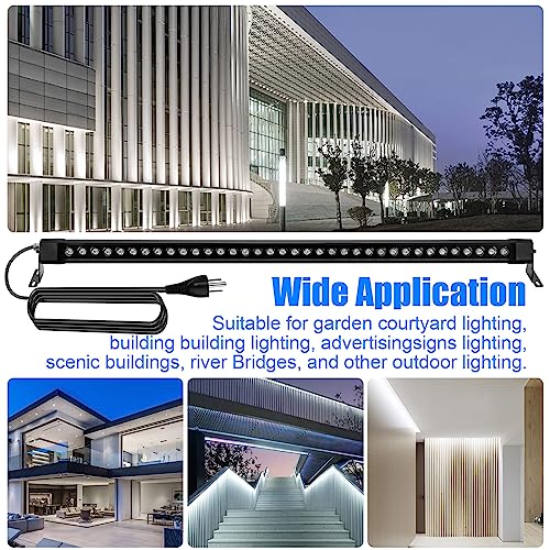 2 Pack Outdoor Wall Washer Lights ,72W 5000K Daylight White Wall Washer Lighting,IP67 Waterproof 4ft 120V Linear Led Wall Light Bar for Outdoor Indoor Building Sign, Hurches,Garden,Courtyards Lighting - size: 5000K 47Inch 2Pack