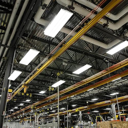 4Pack 2FT LED High Bay Shop Light, 𝟏𝟎𝟎-𝟐𝟕𝟕𝐕 【𝐃𝐫𝐢𝐯𝐞𝐫 𝐄𝐪𝐮𝐢𝐩𝐩𝐞𝐝, 𝟓 𝐘𝐞𝐚𝐫𝐬 𝐖𝐚𝐫𝐫𝐚𝐧𝐭𝐲 】 200W [Eqv.800W] 5000K Linear Hanging Light for Warehouse Diamond Diffusion, A-04-2FT-200-4P