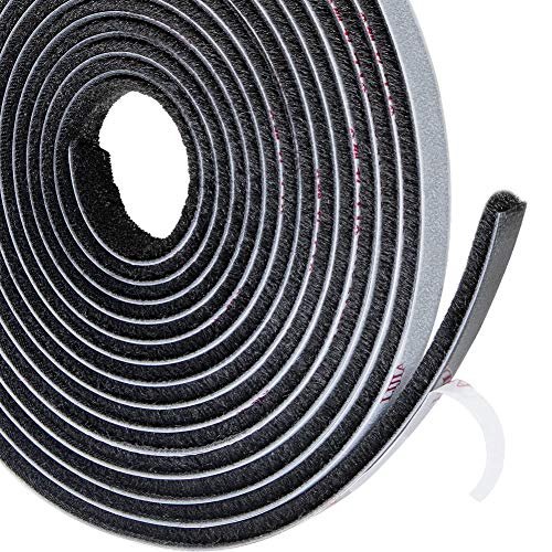 TORRAMI Brush Weather Stripping, 11/32 x 3/16 in, 16 ft, Black - color: Black, size: 11/32 inch x 3/16 inch x 16 ft