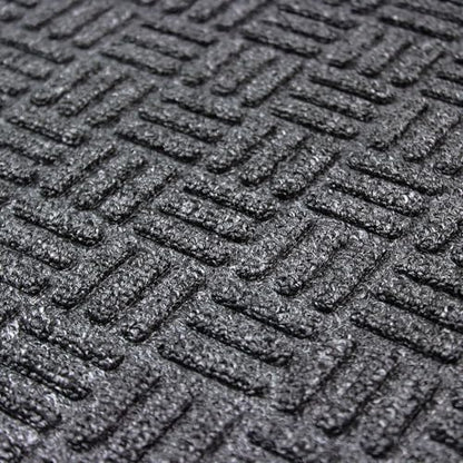 ULTRALUX Indoor Outdoor Rubber Scraper Door Mat, Non-Slip 24”x35” Dark Gray - size: 24” x 35”