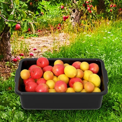 6 Packs 24 L Plastic Commercial Food Service Bus Tub, Black - size: 24 L